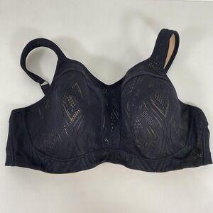 Panache Sport Bra Womens 38E Black Nude 5021C Underwire High Impact Support